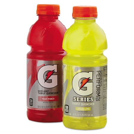 Gatorade G-Series Perform 02 Thirst Quencher Fruit Punch, 20 oz Bottle, PK24 30004